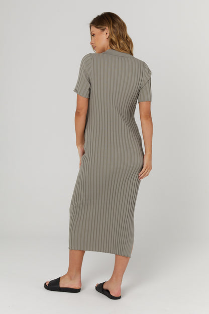 LUXE POLO DRESS (SAGE)