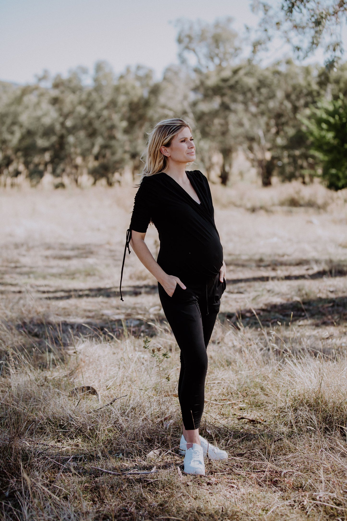 Alexa Wrap front Maternity & Nursing Jumpsuit