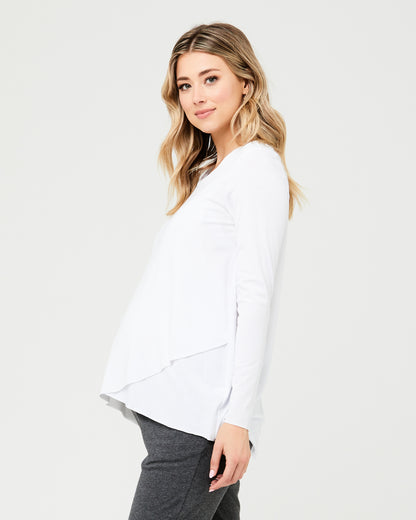 Raw Edge Nursing Top - White