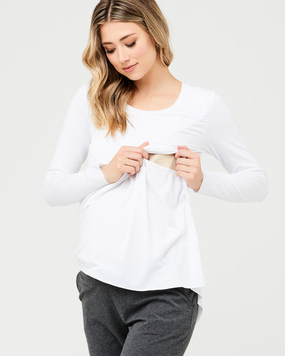 Raw Edge Nursing Top - White